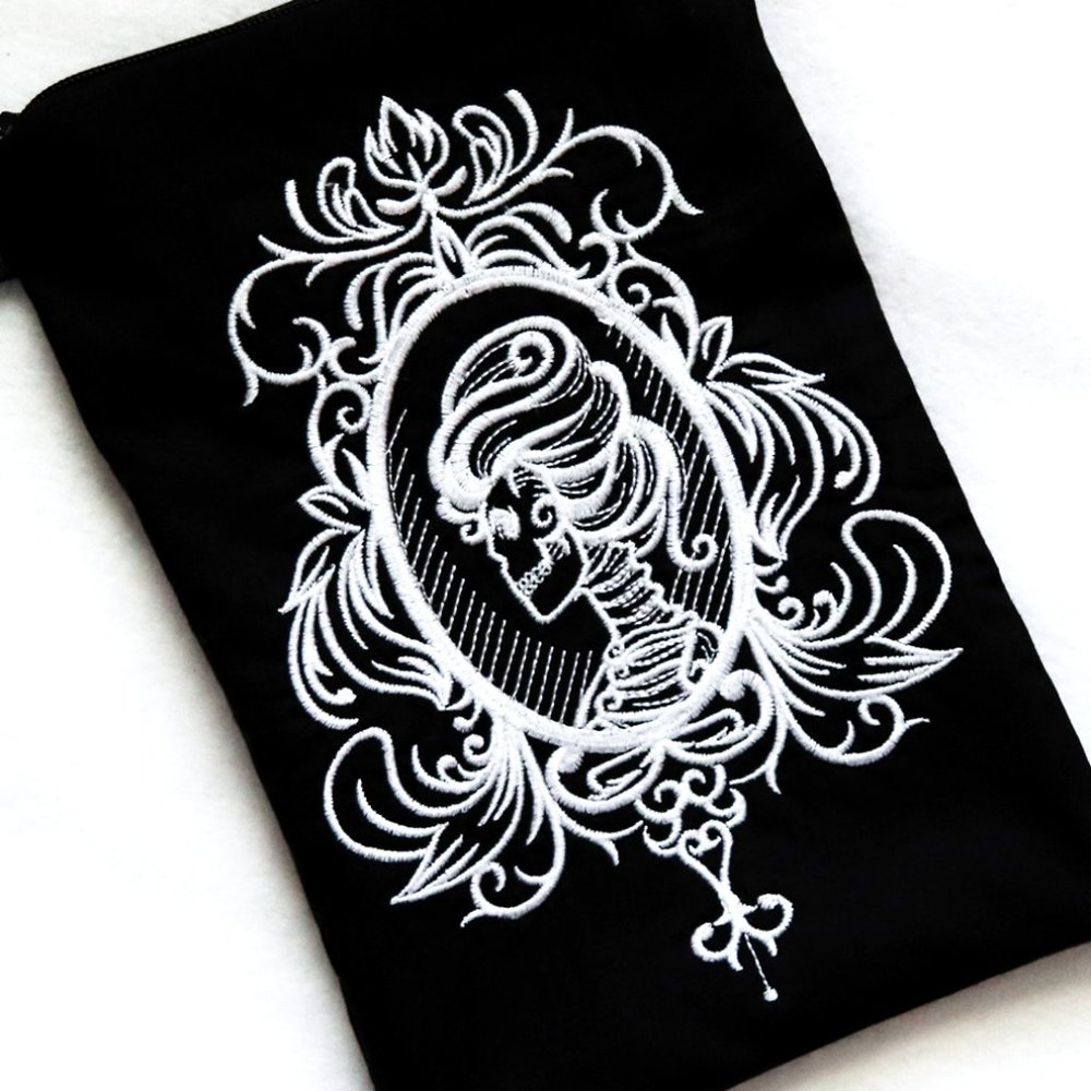 Skeleton Cameo Wristlet Purse